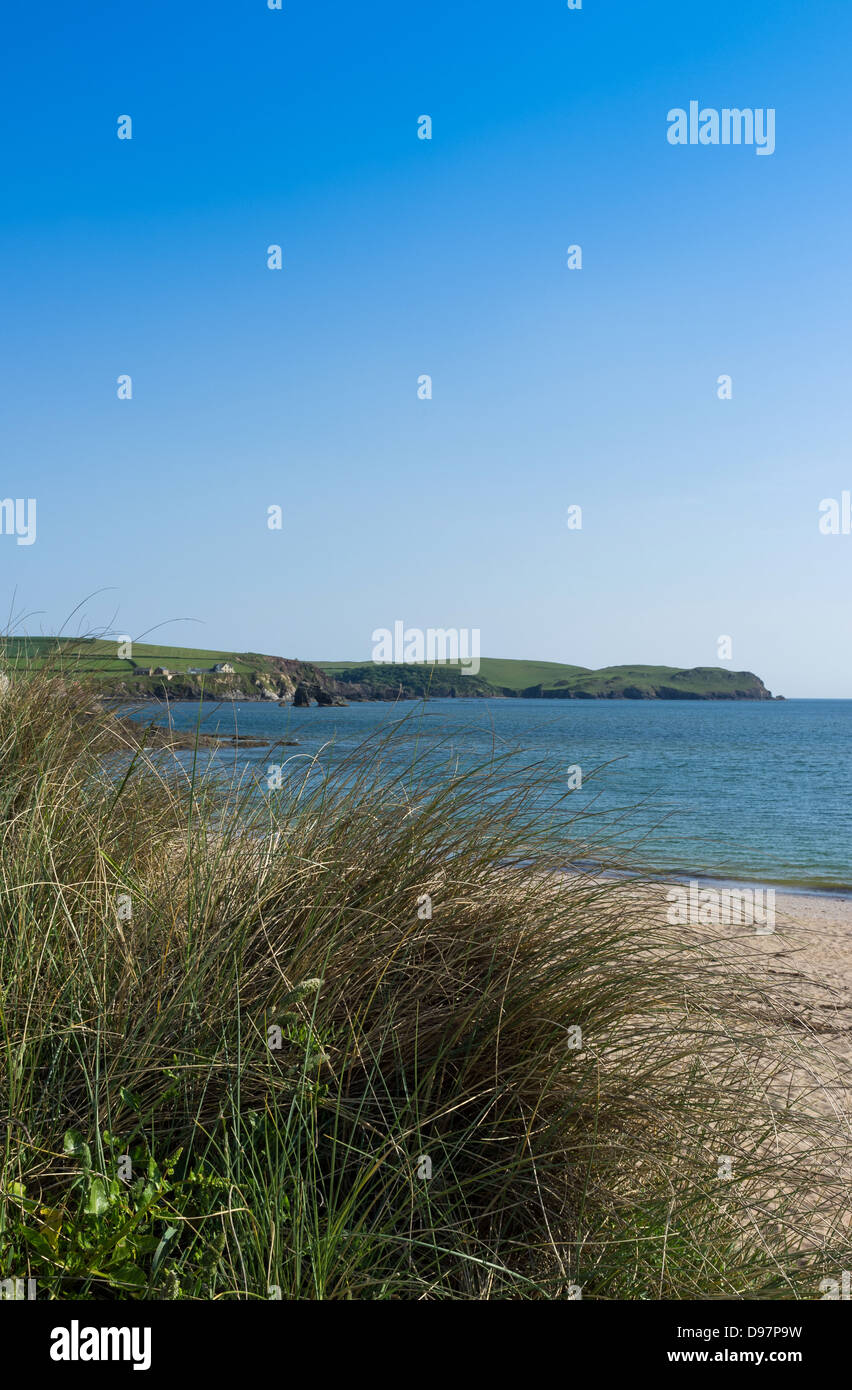 Thurlestone, Devon, UK. June 3rd 2013. View of the sea and cliffs at Thurlestone. Stock Photo