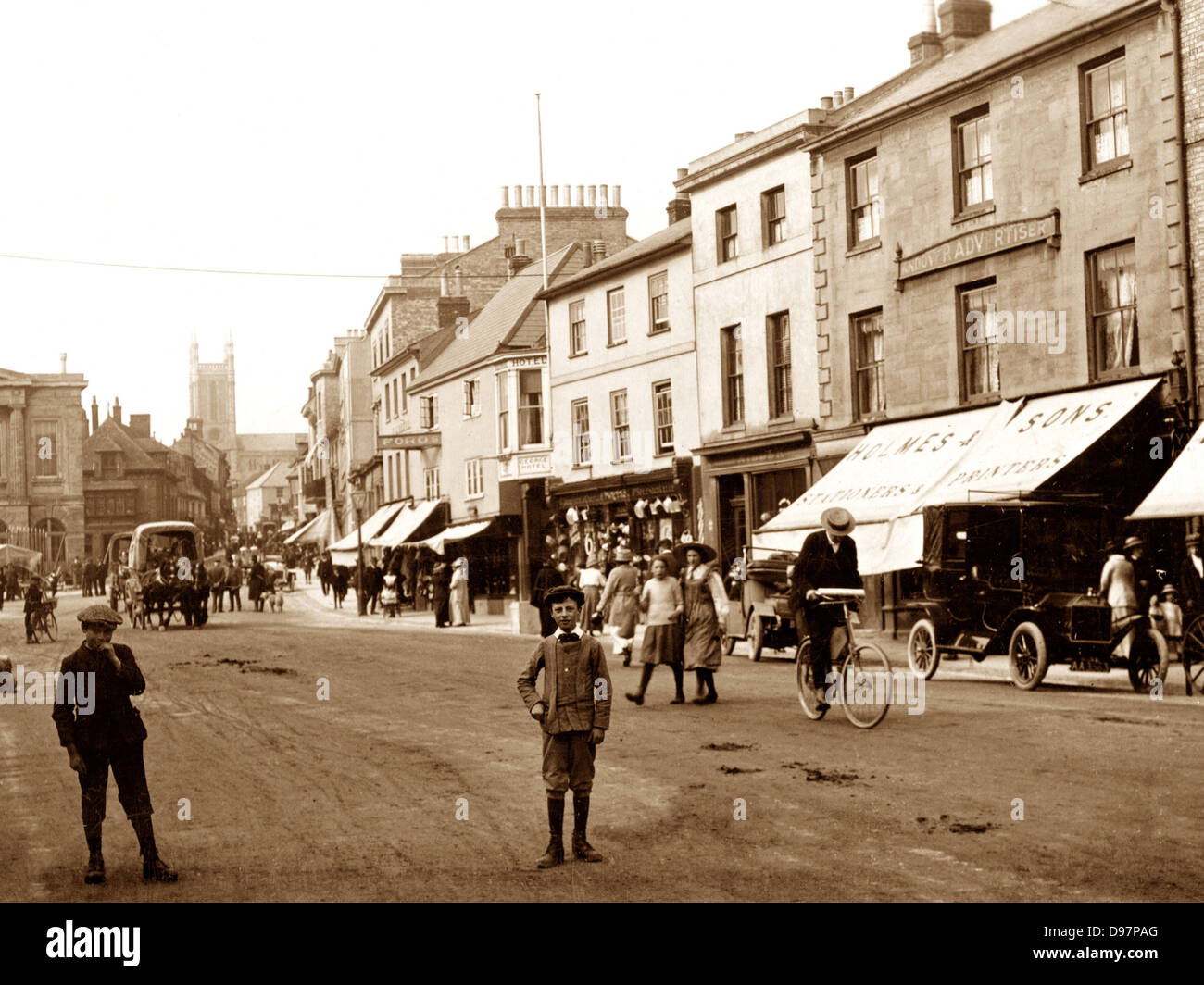 Andover High Street early 1900s Stock Photo