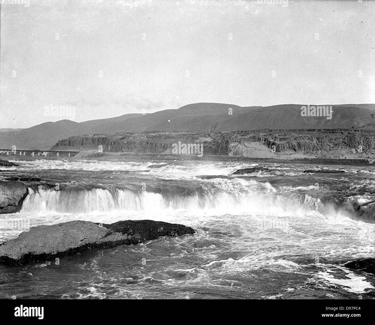 Upper Celilo Falls, Columbia River, Washington Stock Photo