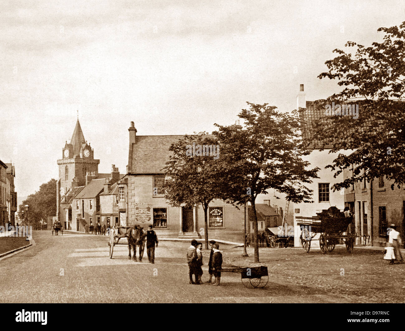 Inverkeithing High Street early 1900s Stock Photo Alamy