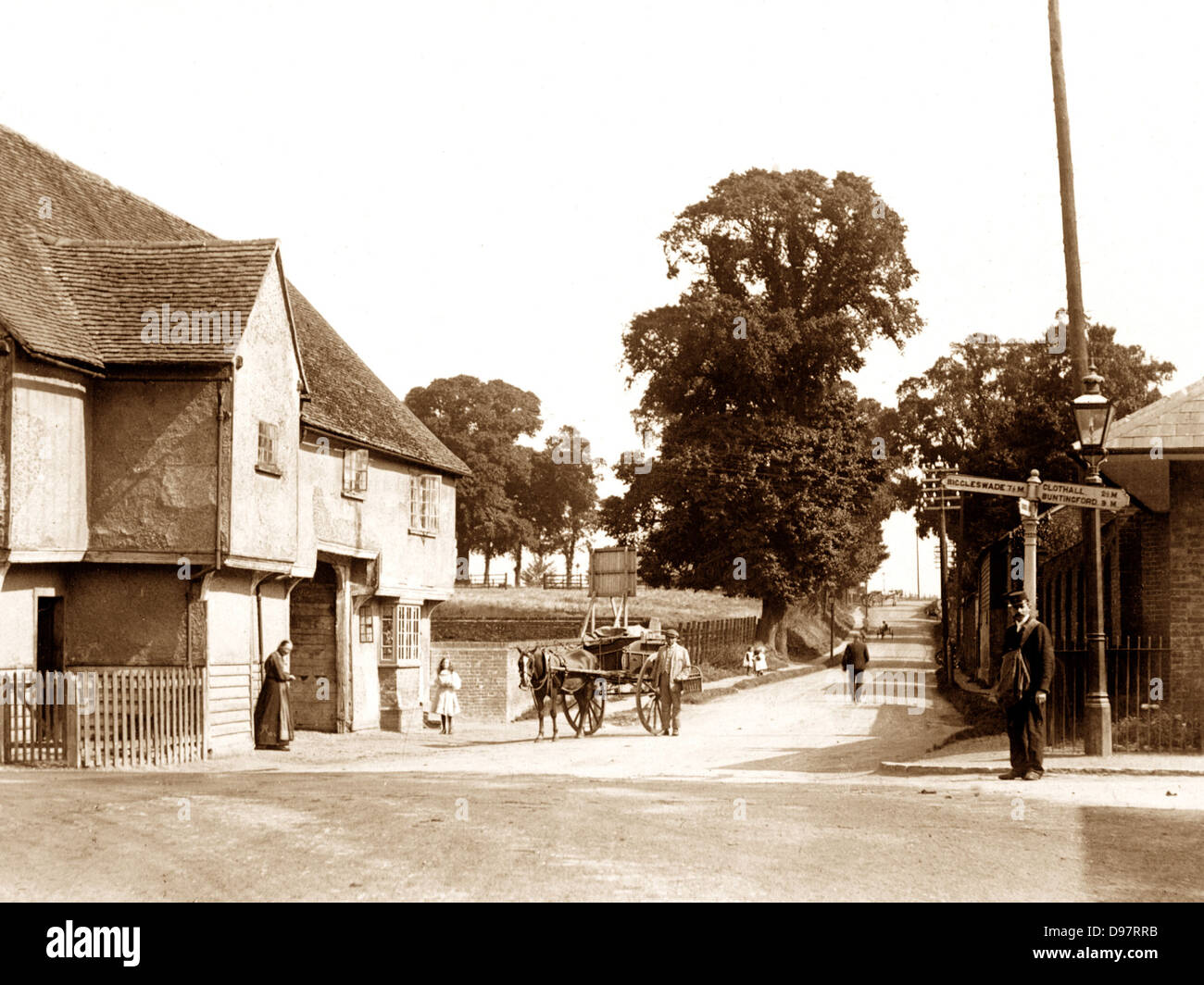 Baldock Royston Road early 1900s Stock Photo Alamy