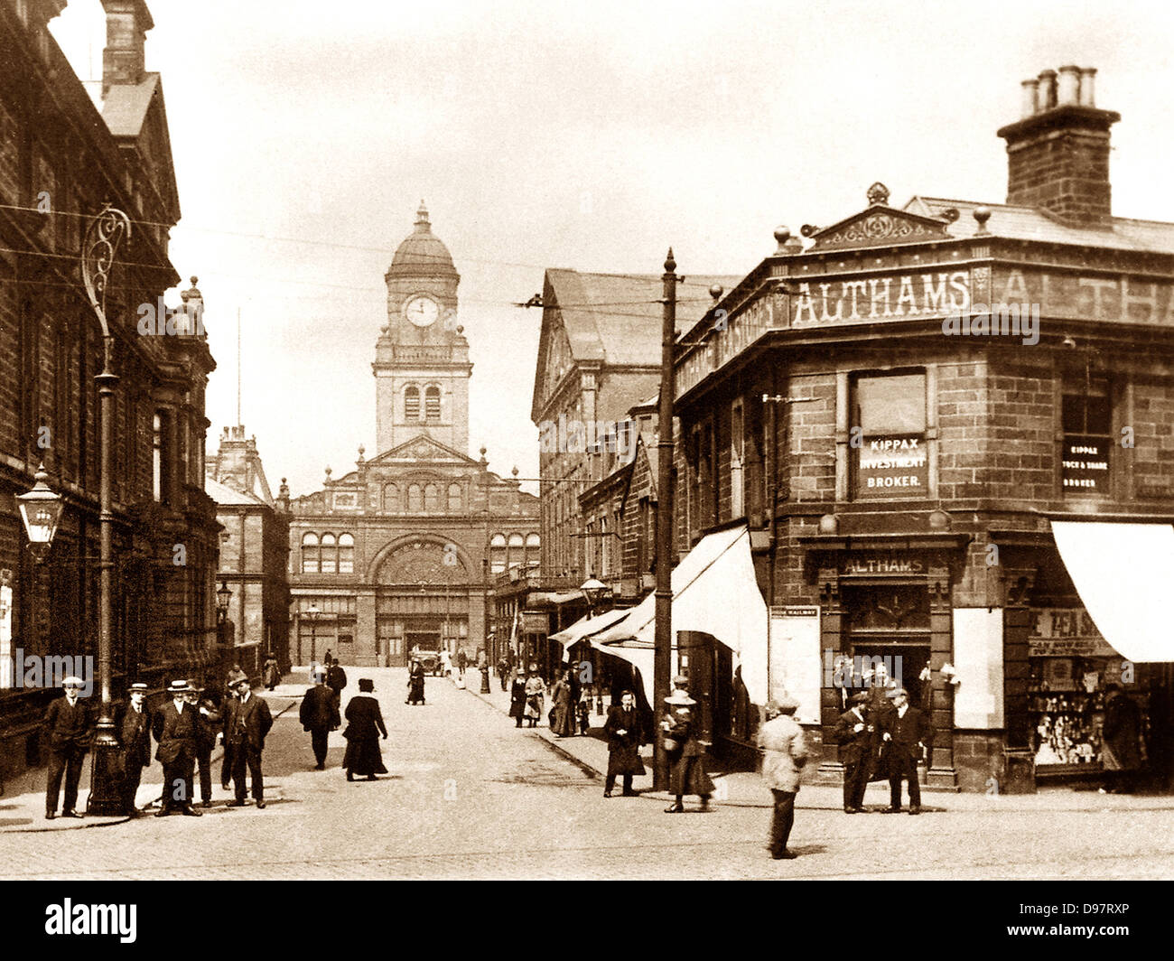 Nelson Market Street early 1900s Stock Photo