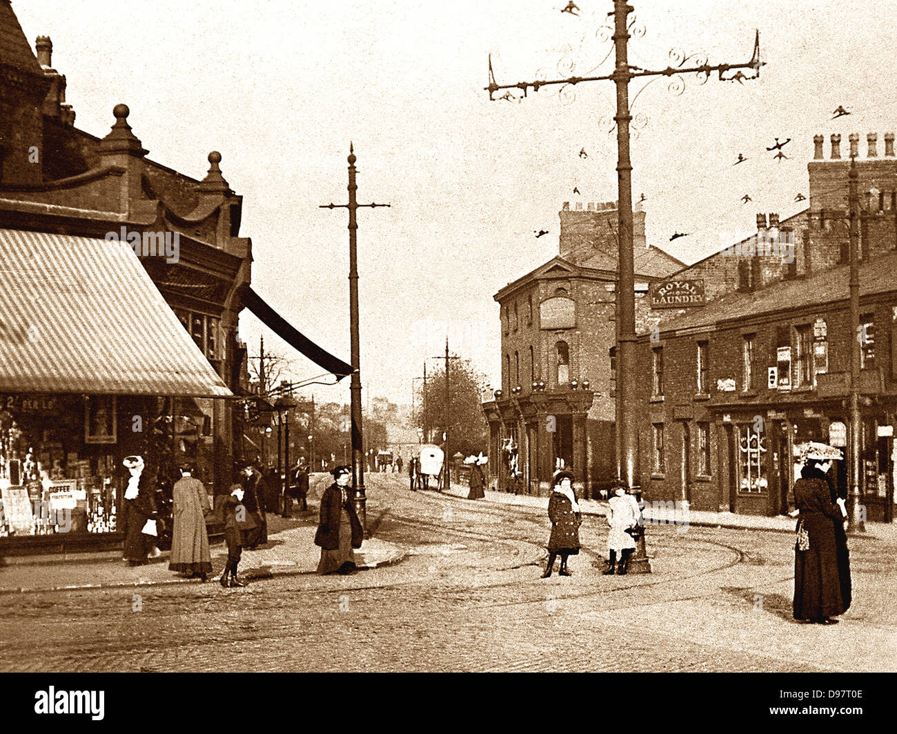 Eccles Gilda Brook Road early 1900s Stock Photo Alamy