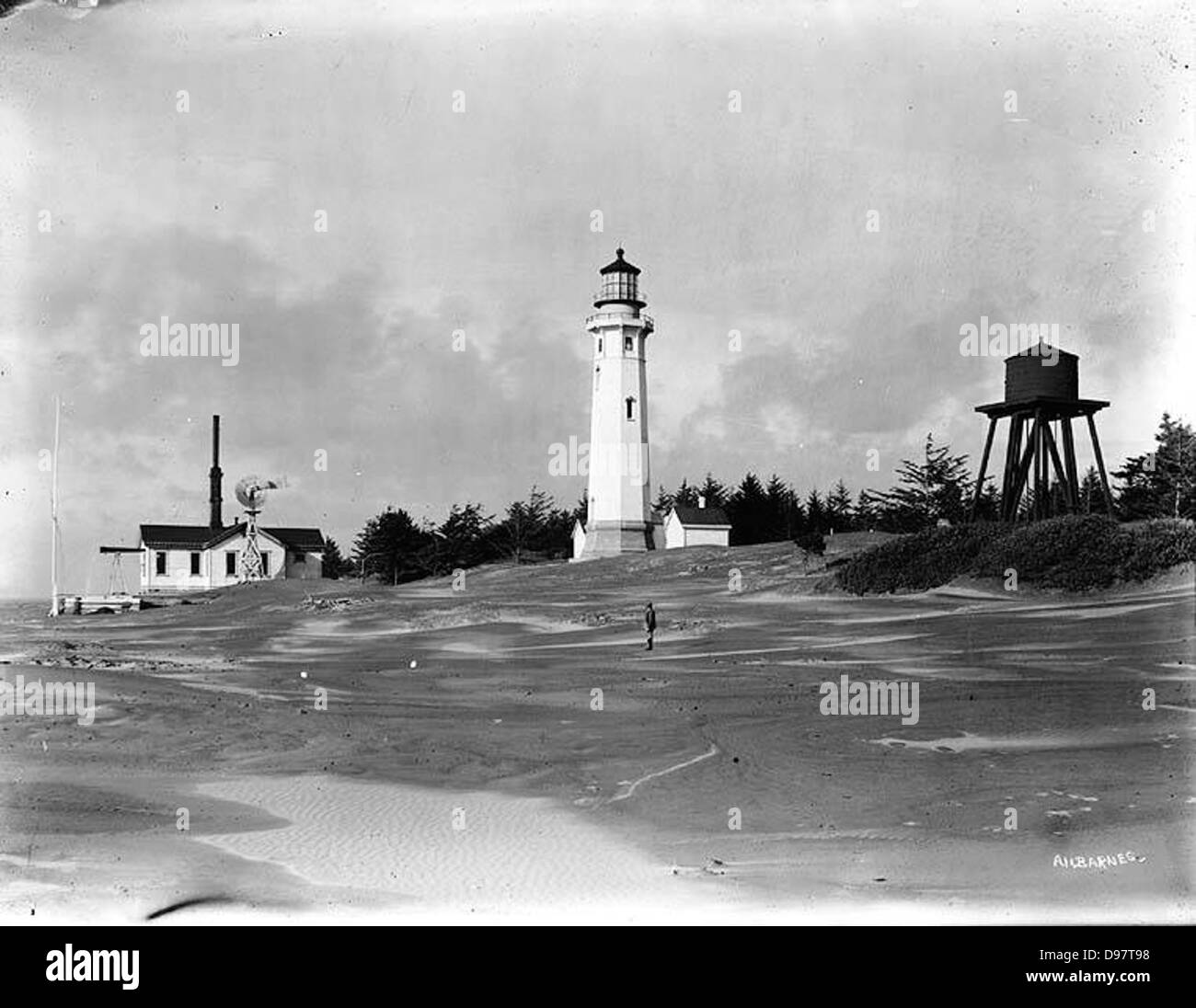 Grays Harbor Lighthouse and watertower, Washington Stock Photo