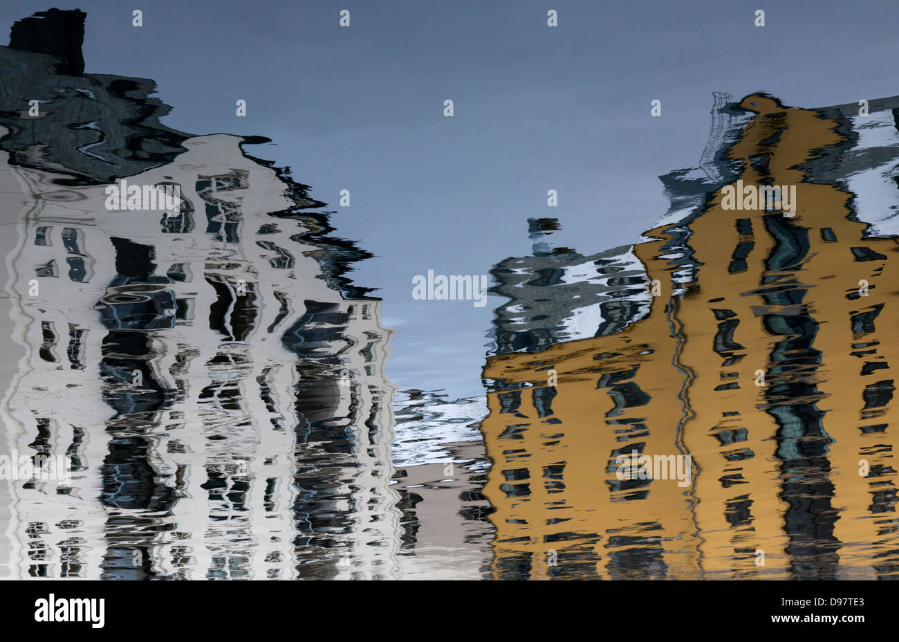 Reflections in the harbour Stock Photo - Alamy