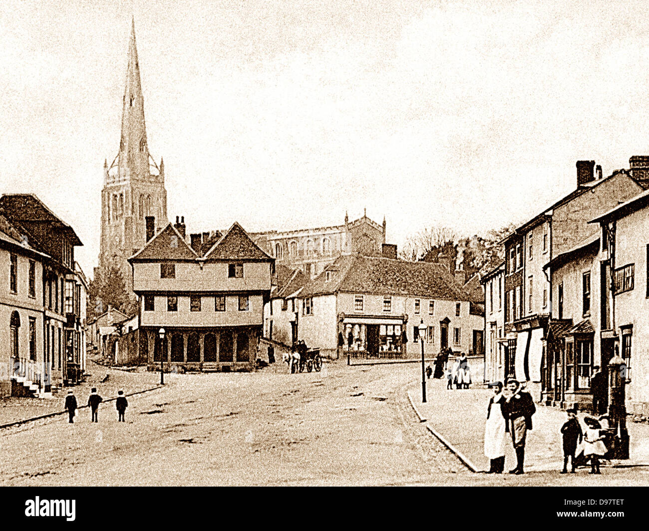 Thaxted Town Street early 1900s Stock Photo Alamy