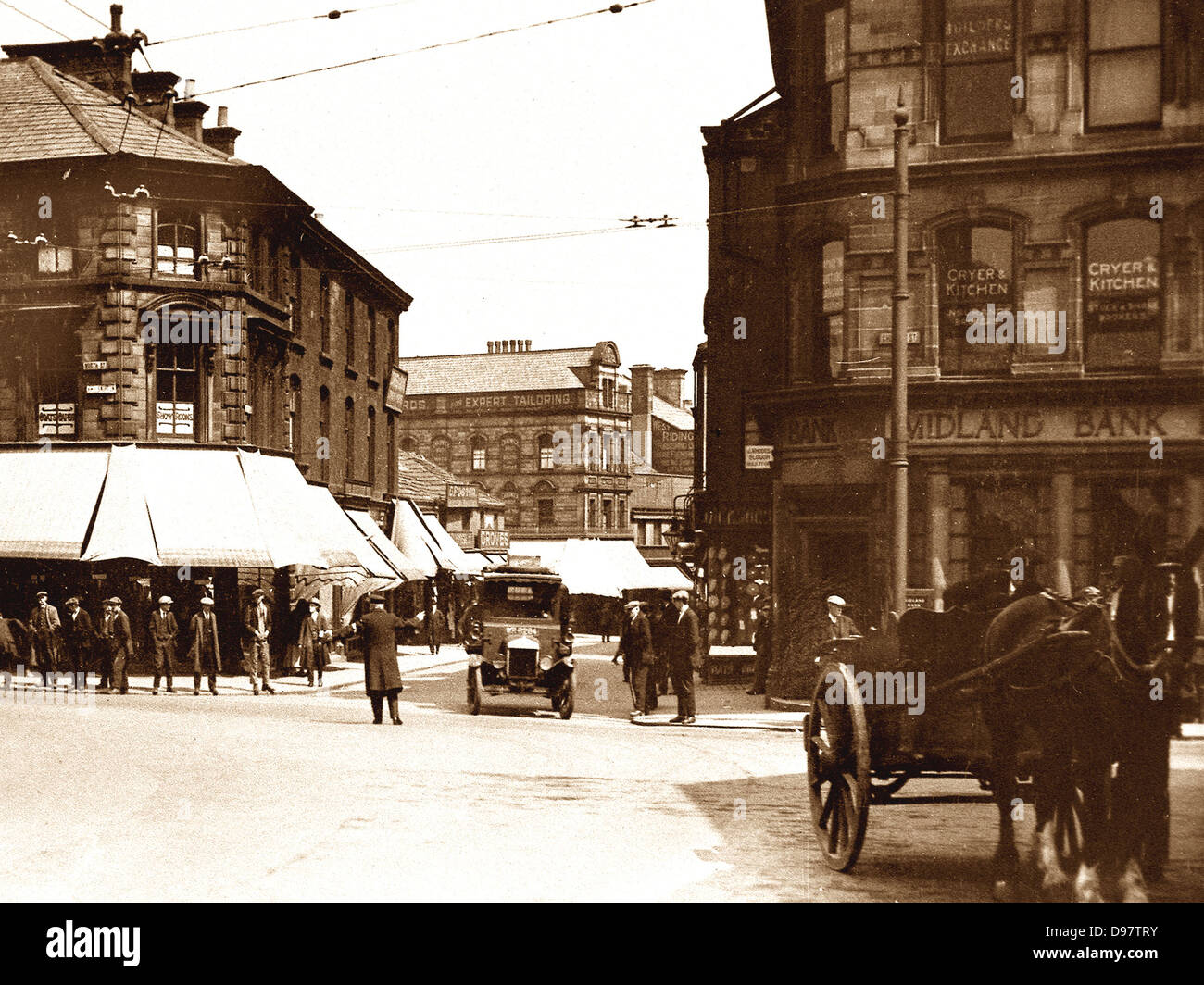 Keighley North Street Corner probably 1920s Stock Photo Alamy