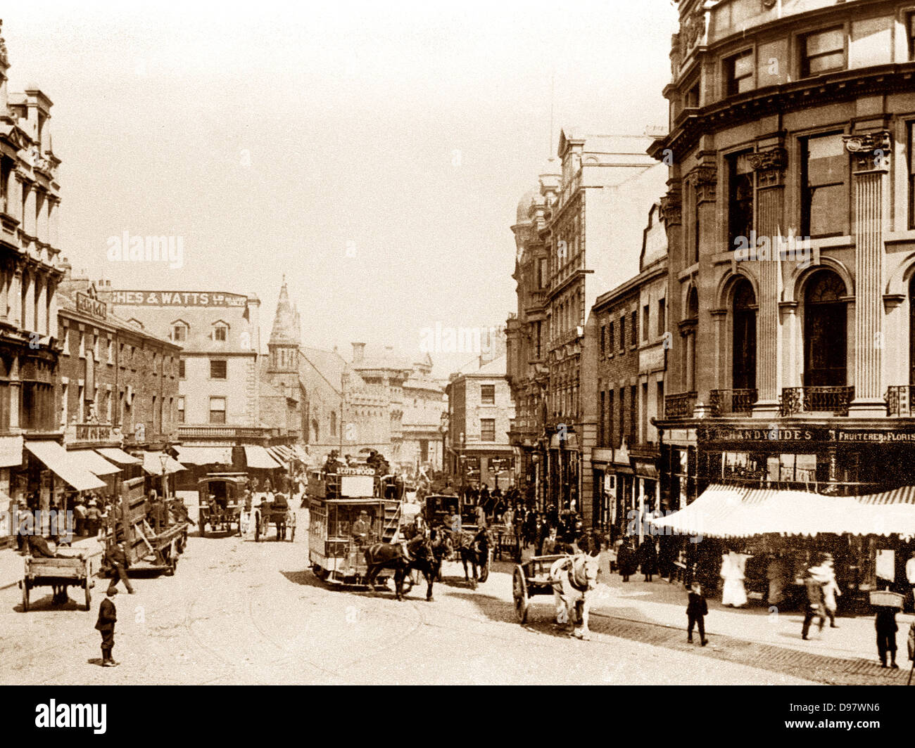 Newcastle-Upon-Tyne Blackett Street early 1900s Stock Photo