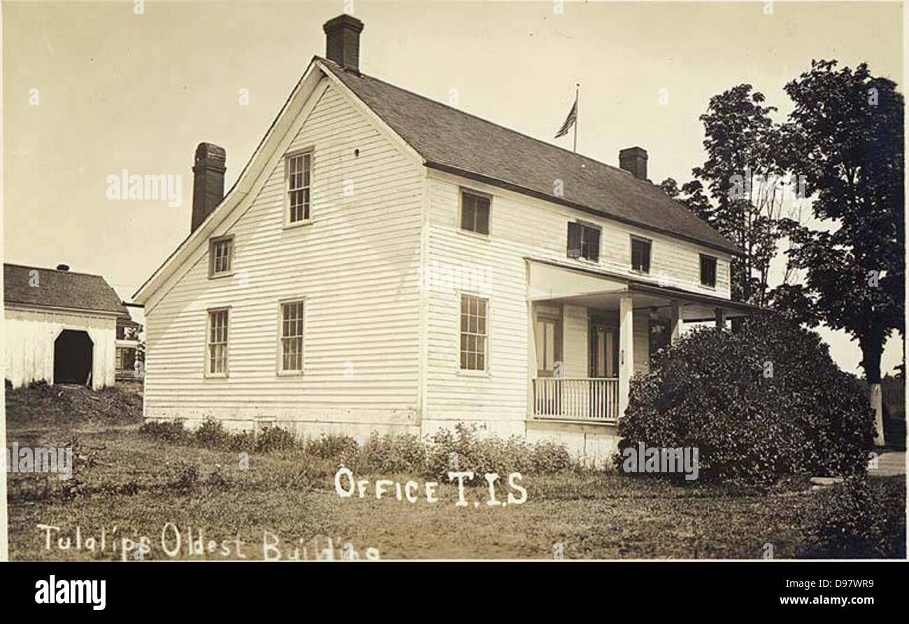 Tulalip Indian School office, Tulalip's oldest building, Washington Stock Photo