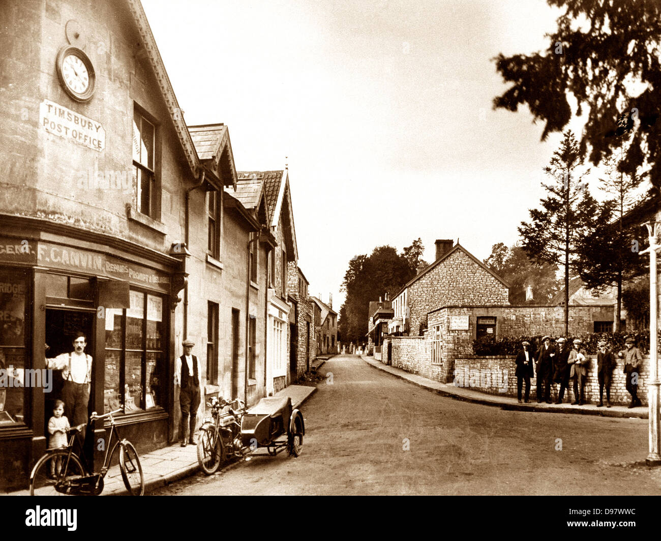 Timsbury Square and High Street early 1900s Stock Photo Alamy