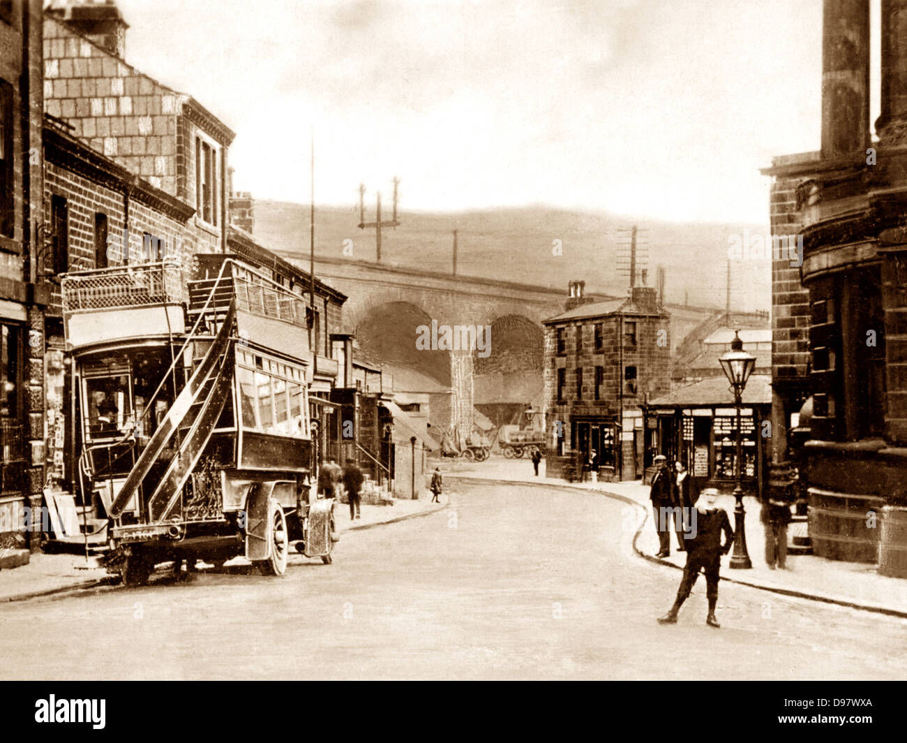 Todmorden North Street early 1900s Stock Photo Alamy