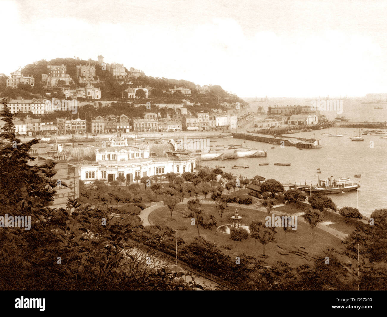 Torquay from Waldron Hill early 1900s Stock Photo - Alamy