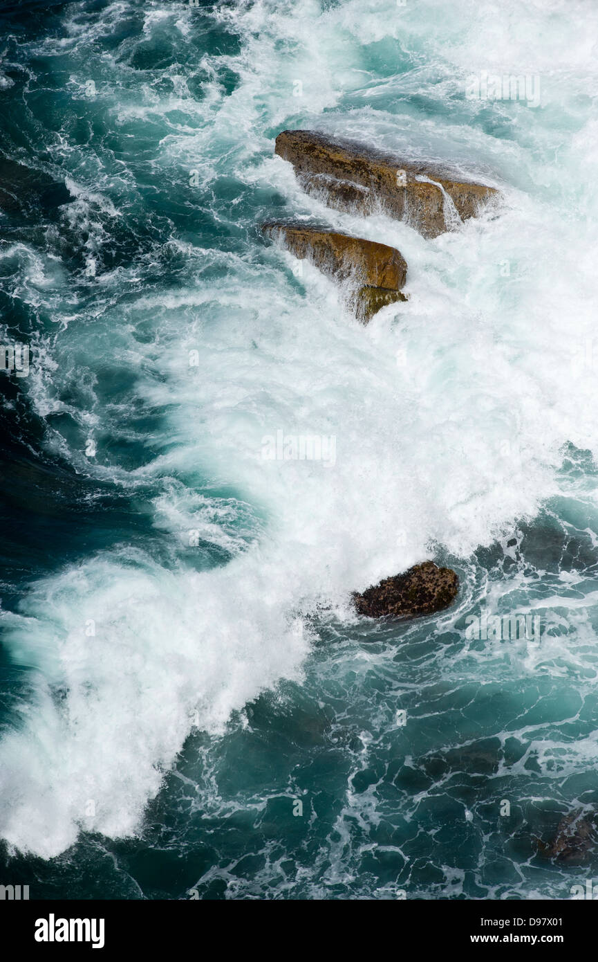 Breaking waves at Cape Point, Cape of Good Hope, Western Cape, South Africa Stock Photo
