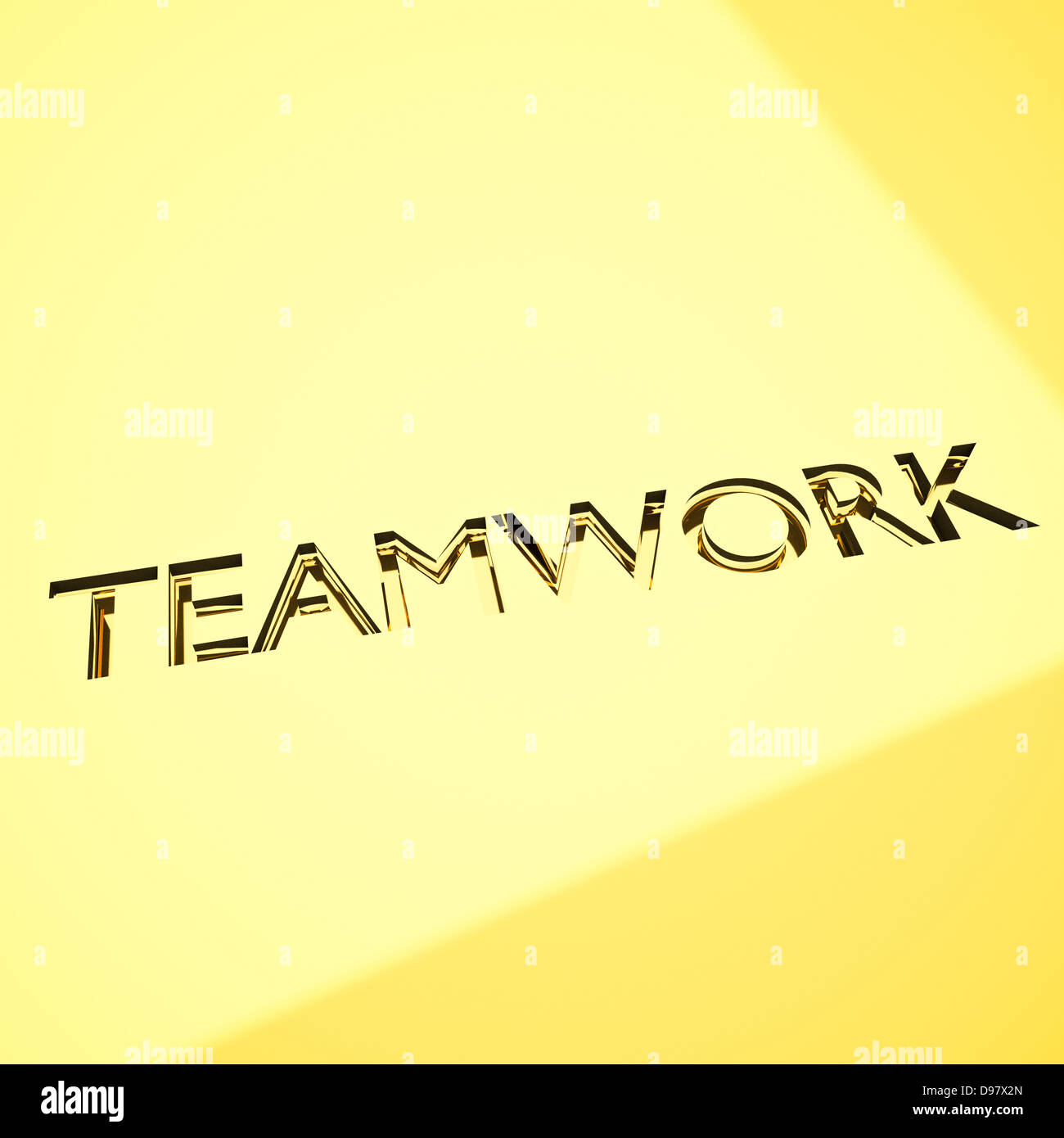 teamwork definition on gold engraving, for business concepts. Stock Photo