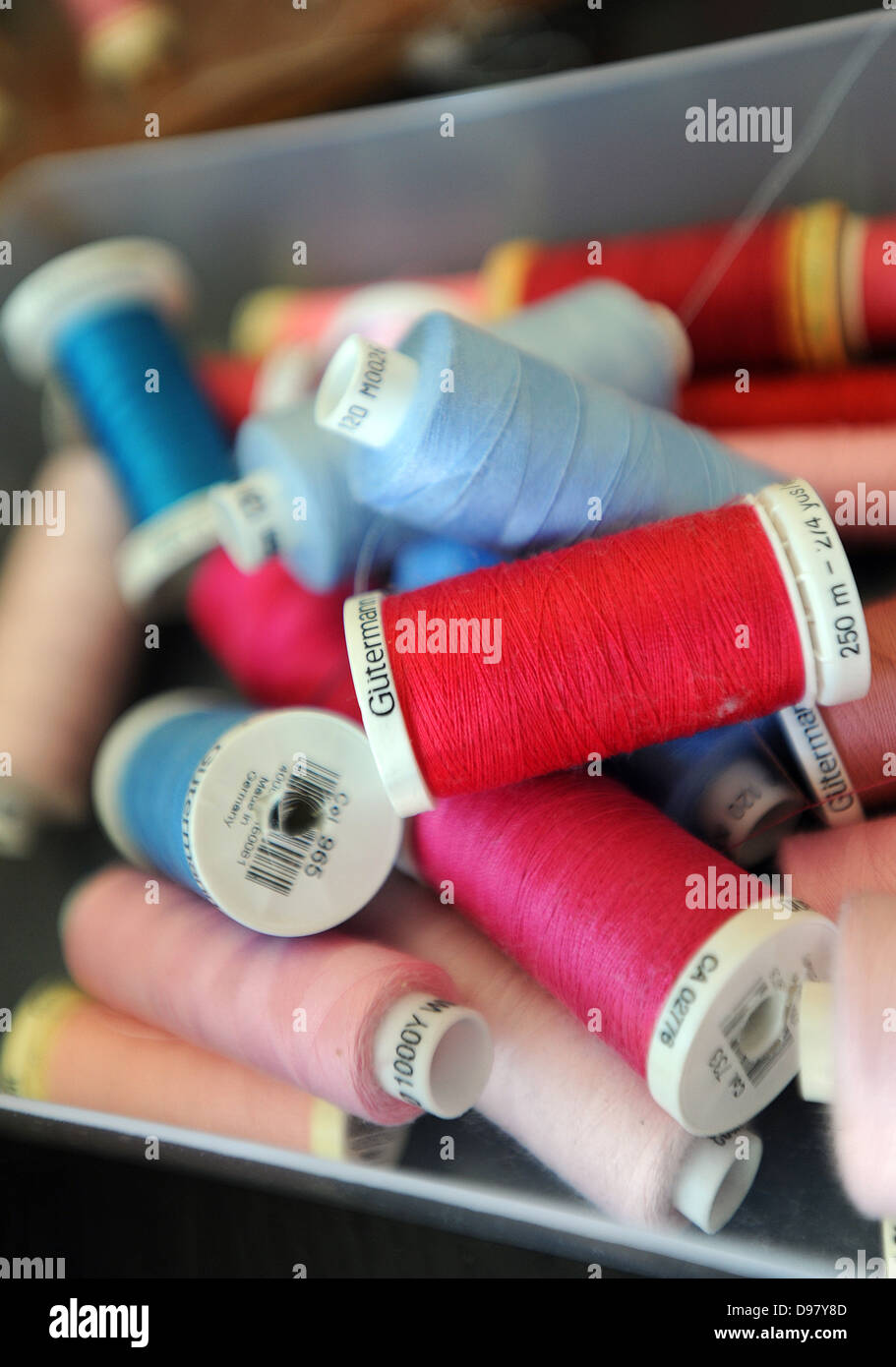 Cotton on a spool Stock Photo Alamy