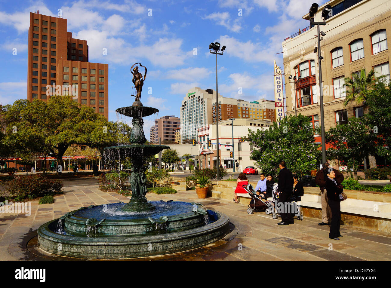 A fountain in the center of San Antonio, Texas Stock Photo Alamy