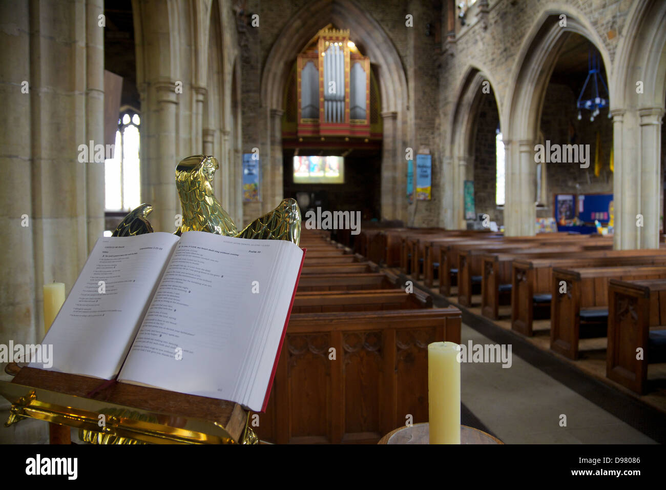 Eagle lectern in Saint Andrews Church, Biggleswade, England Stock Photo