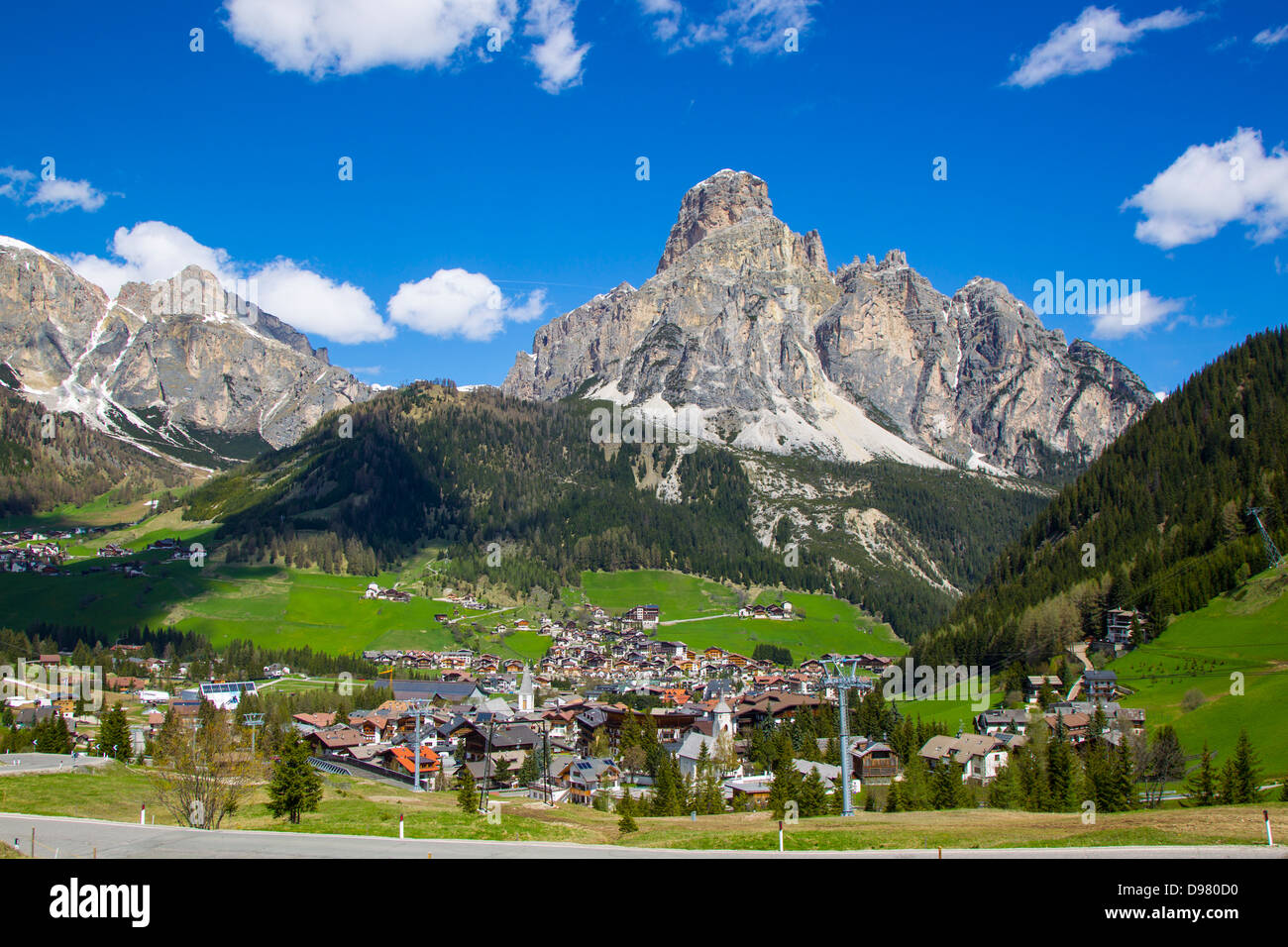 Summer in the Alta Badia Valley a winter ski resort area in South Tyrol ( Sud  Tirol ) Italy Stock Photo - Alamy