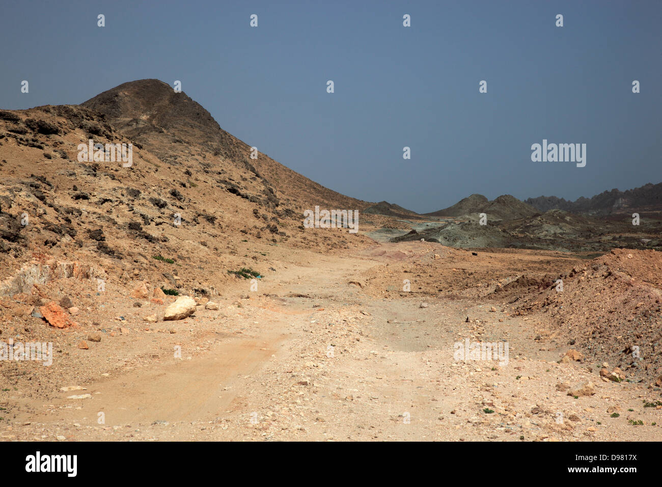 Scenery in the runners of the Dhofar mountain chain in southern Oman  Stock Photo