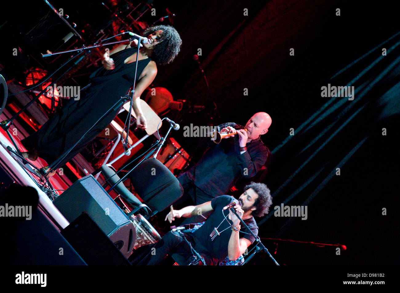 Idan Raichel Project on stage during Cross Culture Festival in Warsaw, Poland. Stock Photo