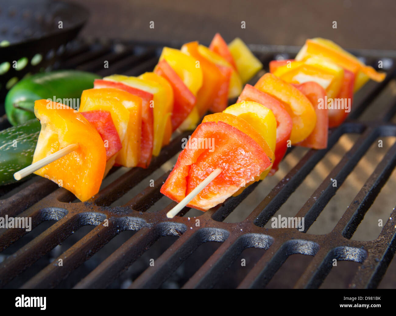 Sweet pepper kabobs Stock Photo Alamy