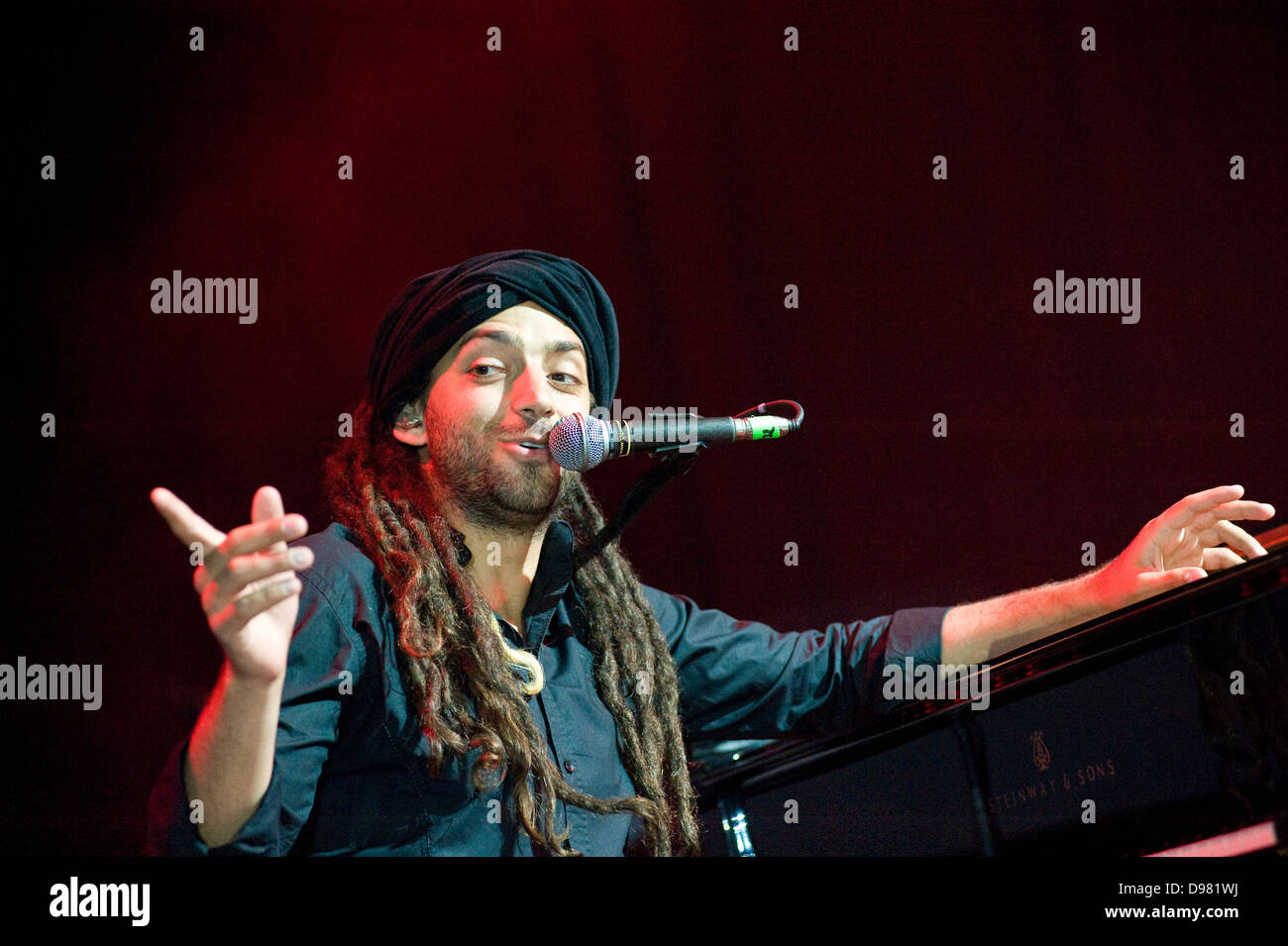 Idan Raichel Project on stage during Cross Culture Festival in Warsaw, Poland. Stock Photo