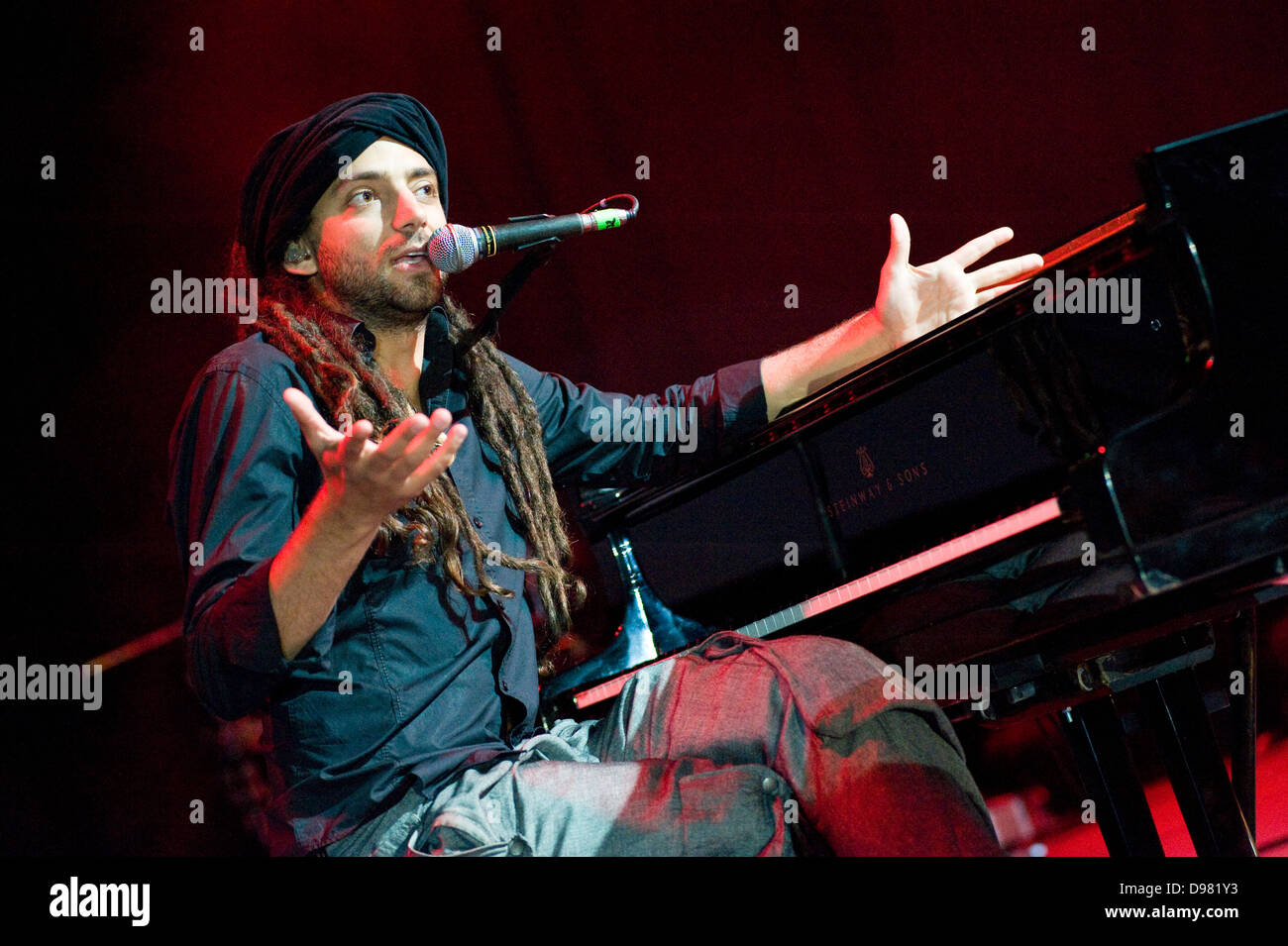 Idan Raichel Project on stage during Cross Culture Festival in Warsaw, Poland. Stock Photo