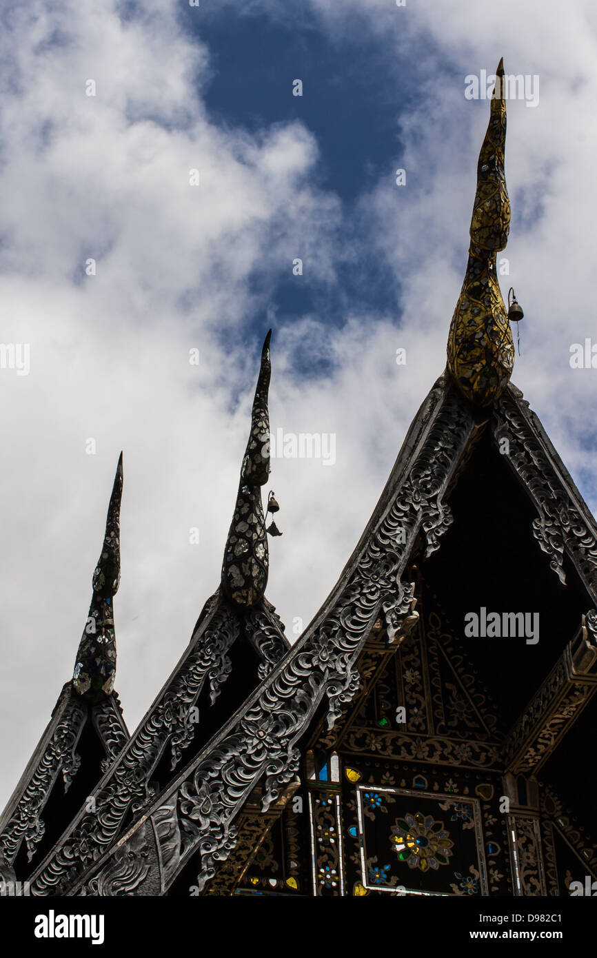 Naga Lanna Gable apex in Wat Chedi Luang Stock Photo