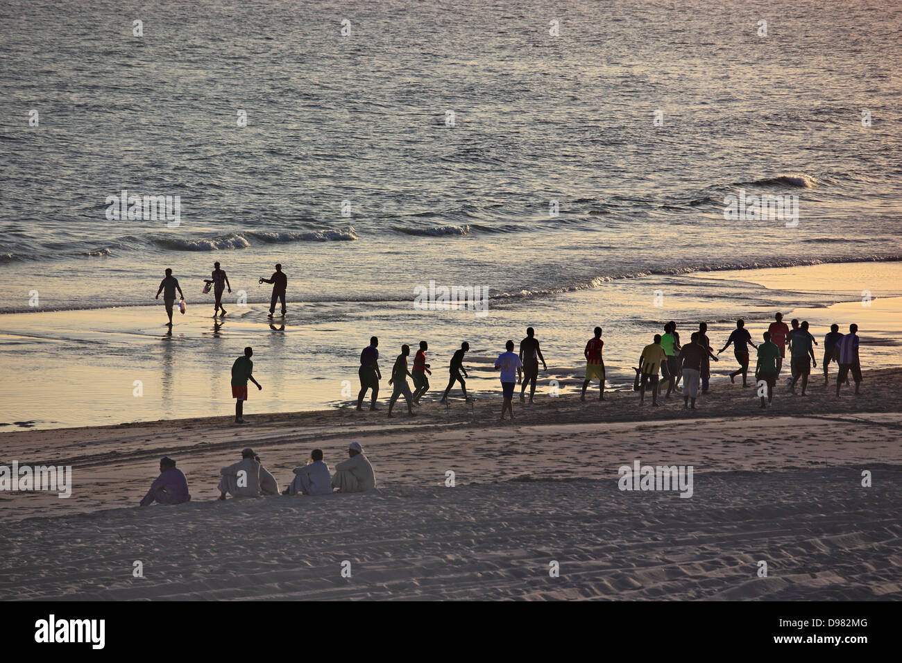Beach by the Arabian sea, southern Oman, with Salalah Stock Photo