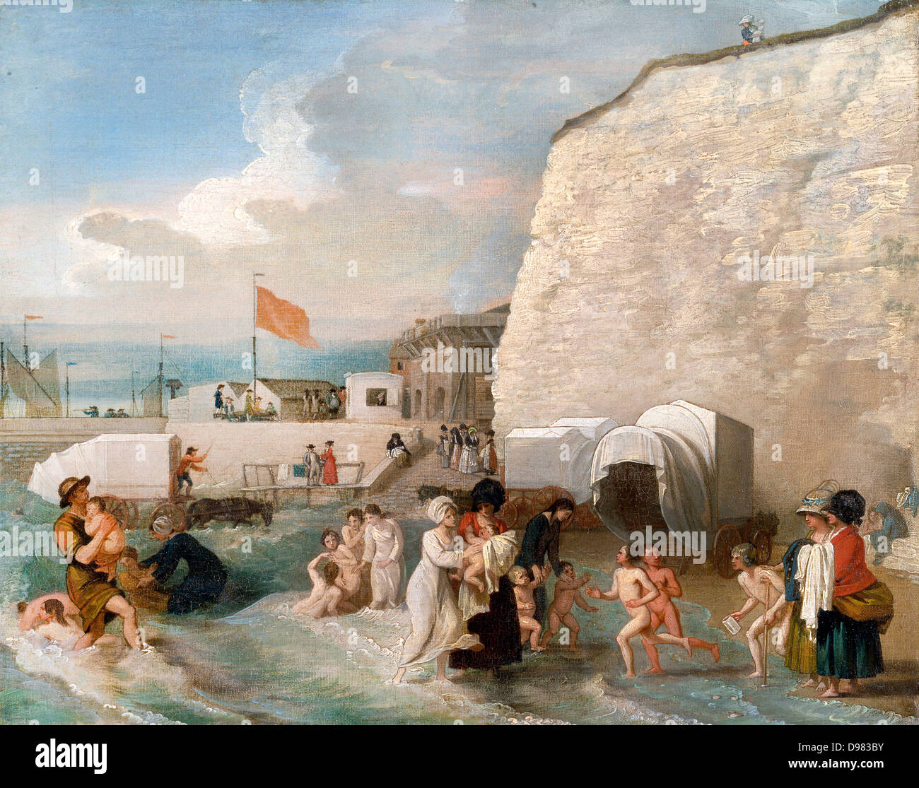 Benjamin West, The Bathing Place at Ramsgate Circa 1788. Oil on canvas. Yale Center for British Art, New Haven, Connecticut, USA Stock Photo
