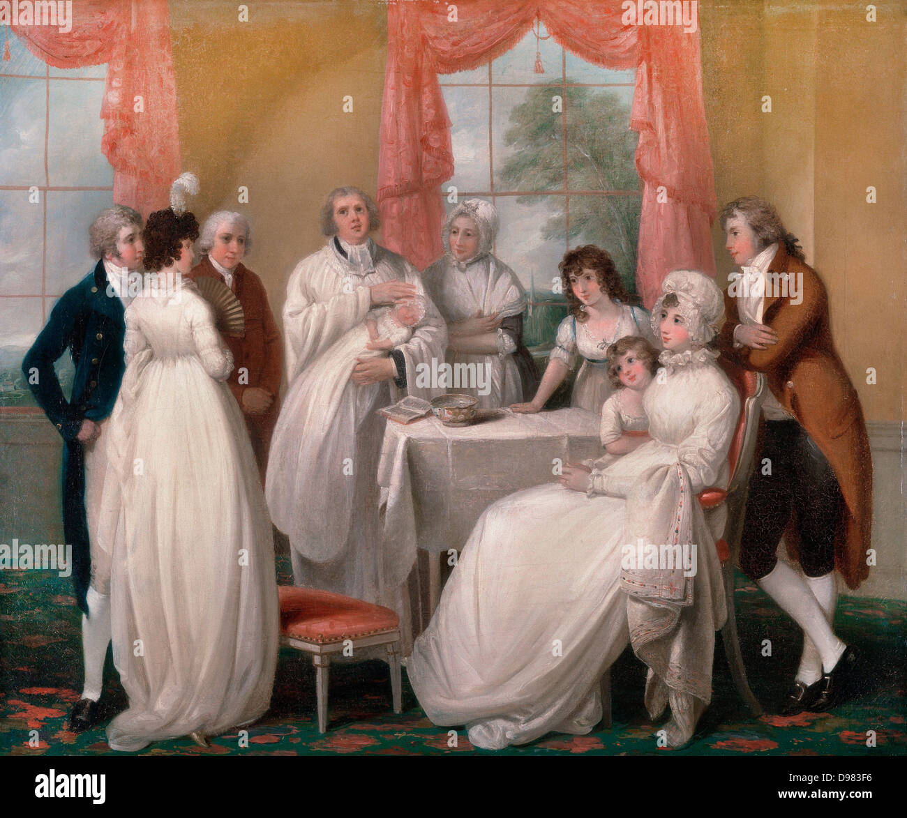 William Redmore Bigg, Christening of the Heir. Circa 1799. Oil on canvas. Yale Center for British Art, New Haven, Connecticut, U Stock Photo