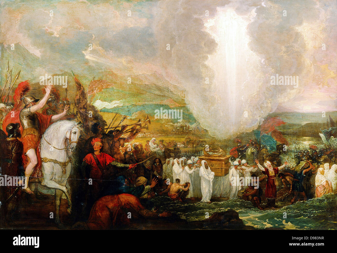 Benjamin West, Joshua passing the River Jordan with the Ark of the Covenant 1800 Oil on canvas. Art Gallery of New South Wales, Stock Photo