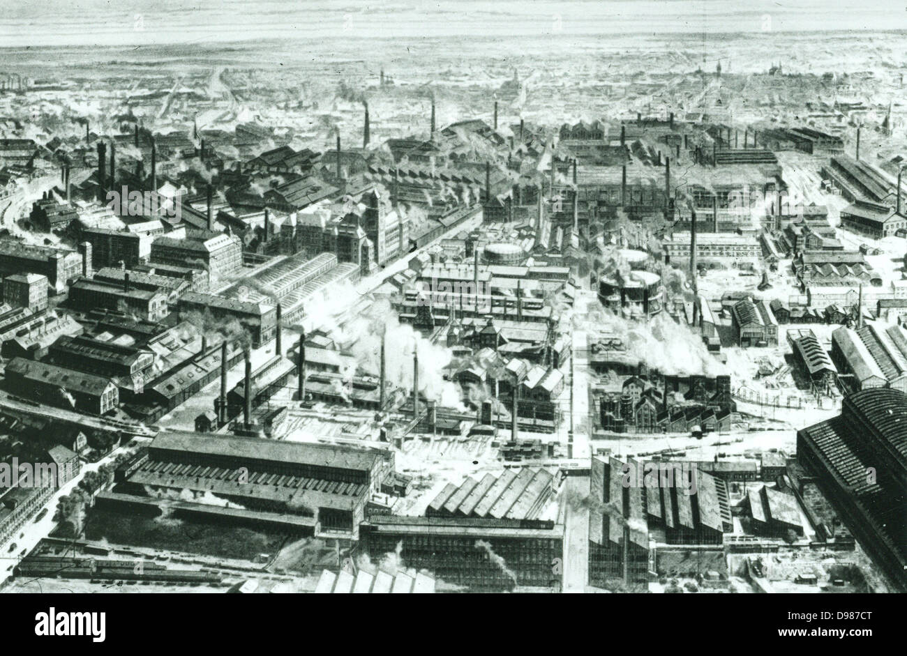 The centre of Krupp's factory at Essen circa 1910. Stock Photo