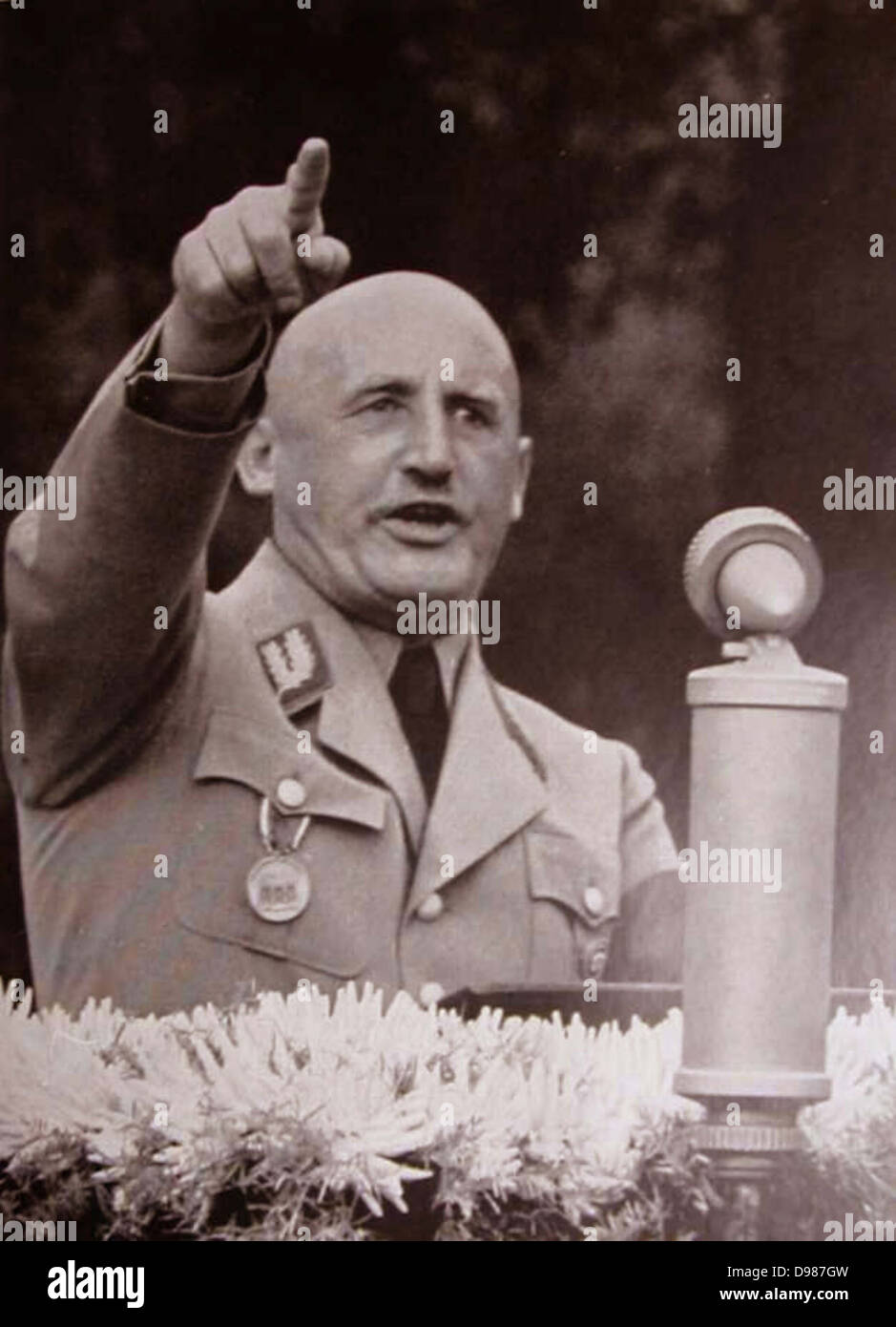 Julius Streicher (1885–1946) prominent Nazi prior to World War II. Founder and publisher of the 'Der Stürmer' newspaper, which became a central element of the Nazi propaganda. At the Nuremberg War Crimes Trial, 1946, Streicher was convicted of crimes against humanity and sentenced to death. Stock Photo