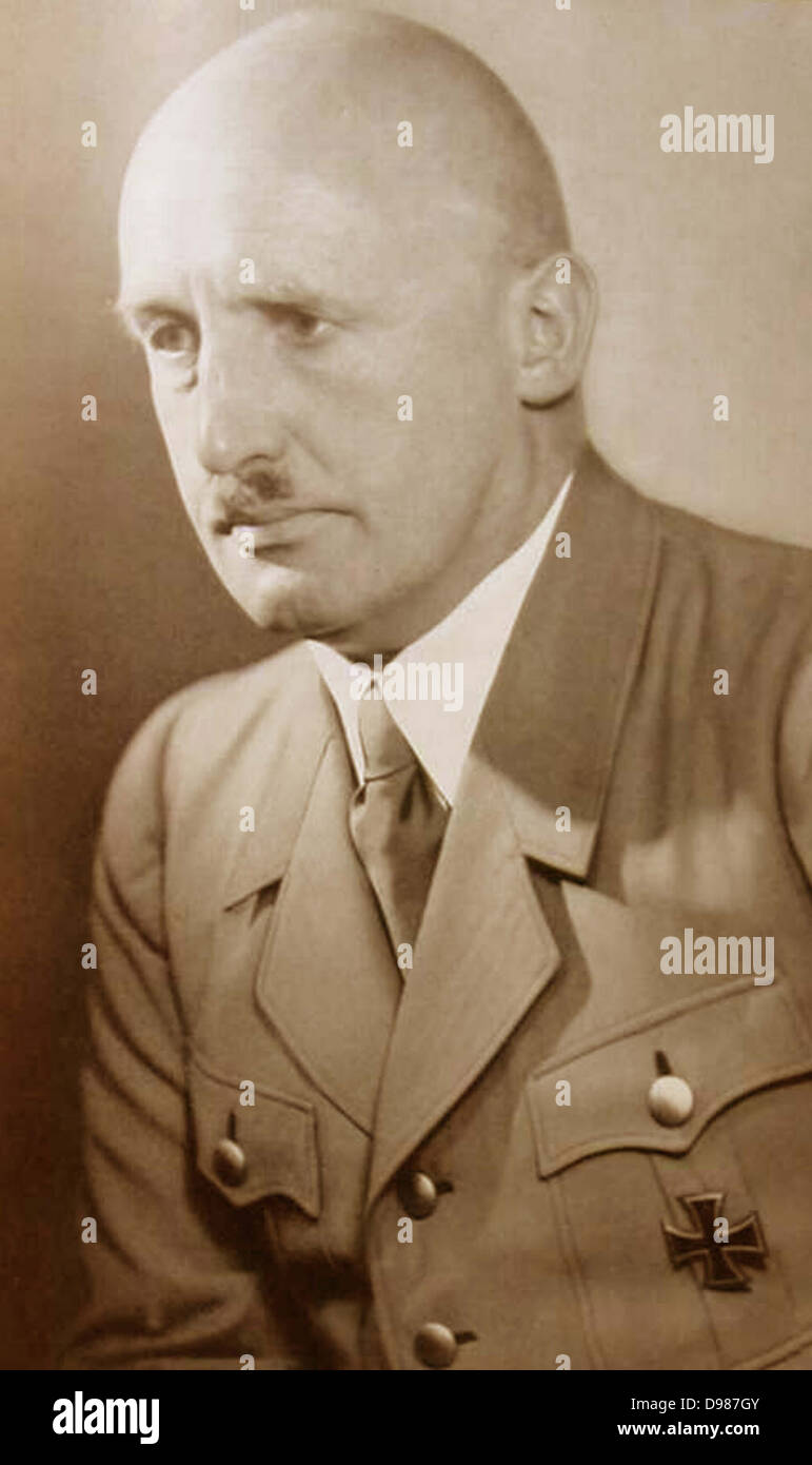 Julius Streicher (1885–1946) prominent Nazi prior to World War II. Founder and publisher of the 'Der Stürmer' newspaper, which became a central element of the Nazi propaganda. At the Nuremberg War Crimes Trial, 1946, Streicher was convicted of crimes against humanity and sentenced to death. Stock Photo