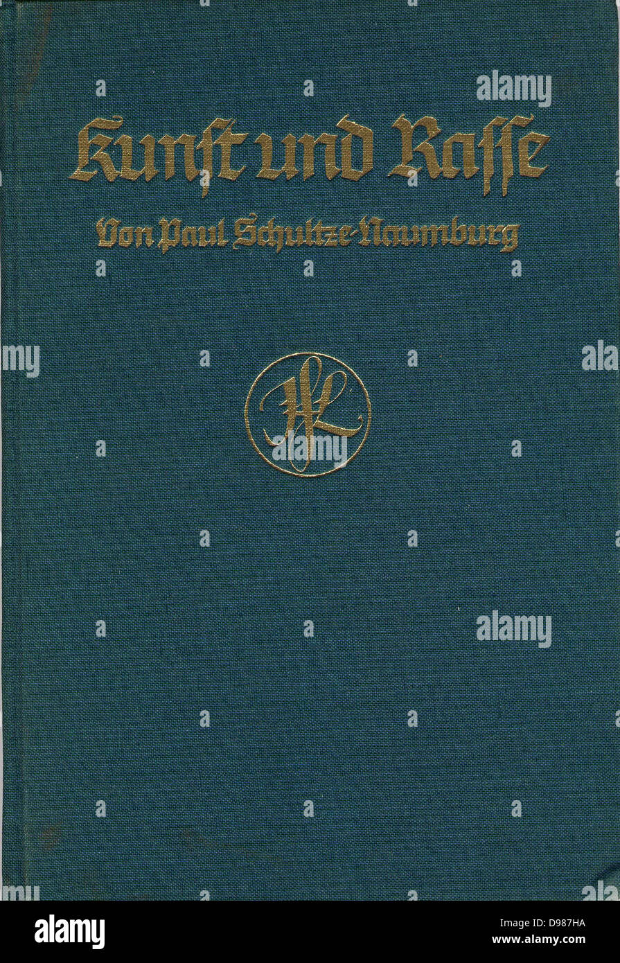 Kunst und Rasse' (Art and Race) by Paul Schultze-Naumberg (Berlin, 1928). The author took the works of the Greek sculptor Polykleitos to be ideals of the human form and railed against modern 'degenerate' art's imitation of physical deformity and ugliness. The book's illustrations included photographic comparisons. Stock Photo