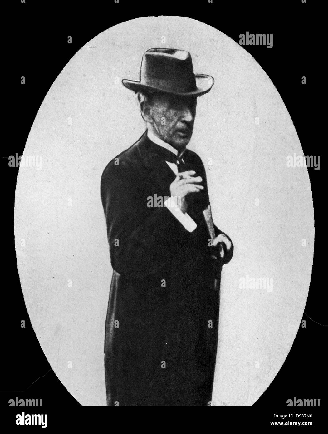 Lord Morley, Lord President of the Council.  Lord Morley and Mr Burns were opposed to Great Britain's entering the war and resigned their places in the British Cabinet on August 5, 1914. Stock Photo