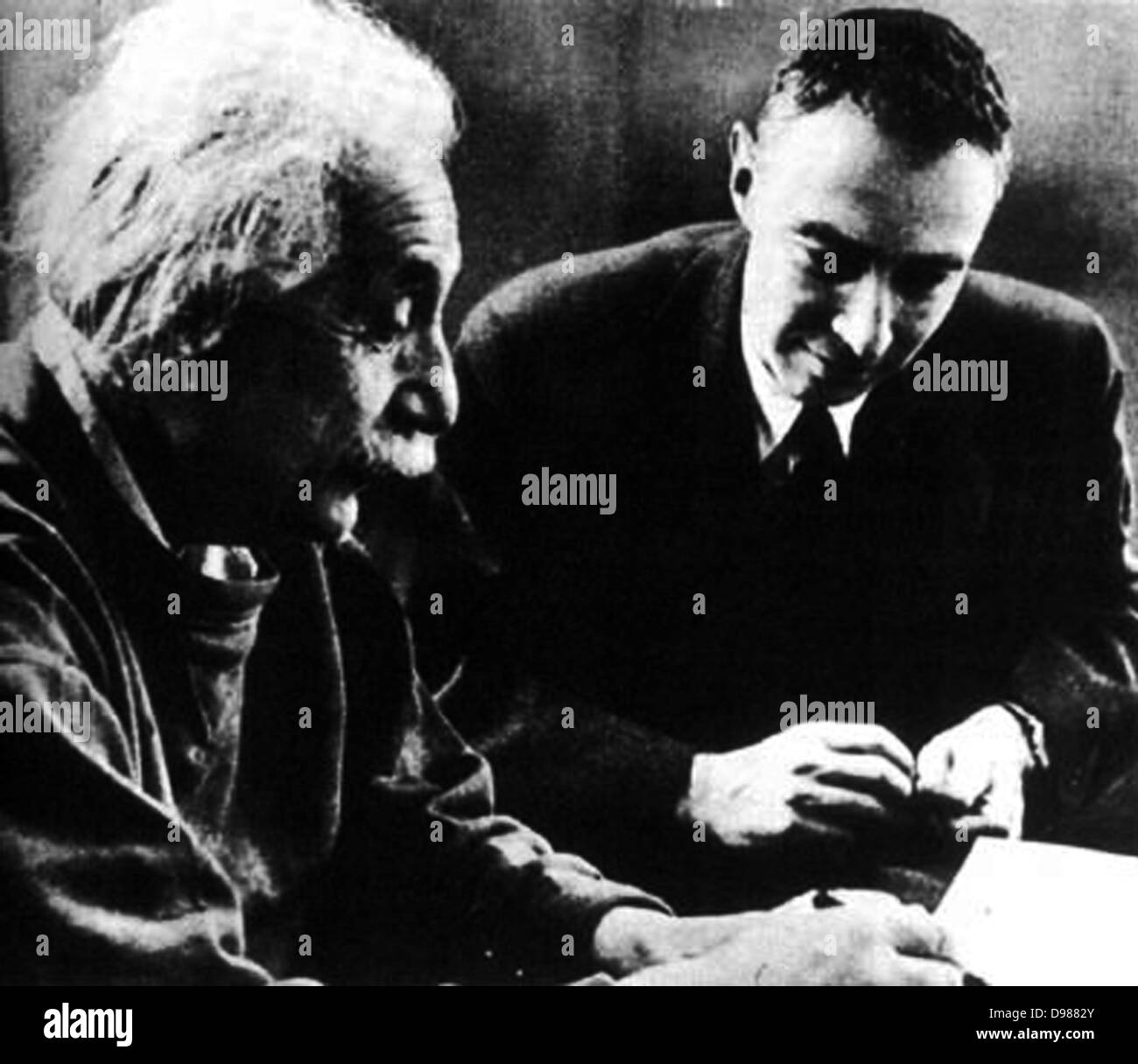 Albert Einstein and Robert Oppenheimer Stock Photo