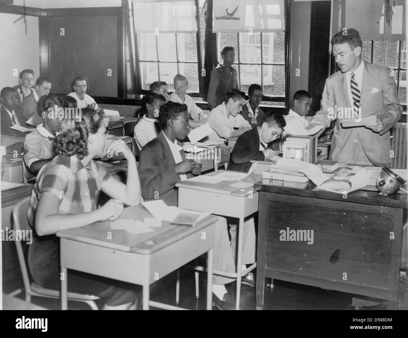 Integrated High School USA circa 1957. Stock Photo