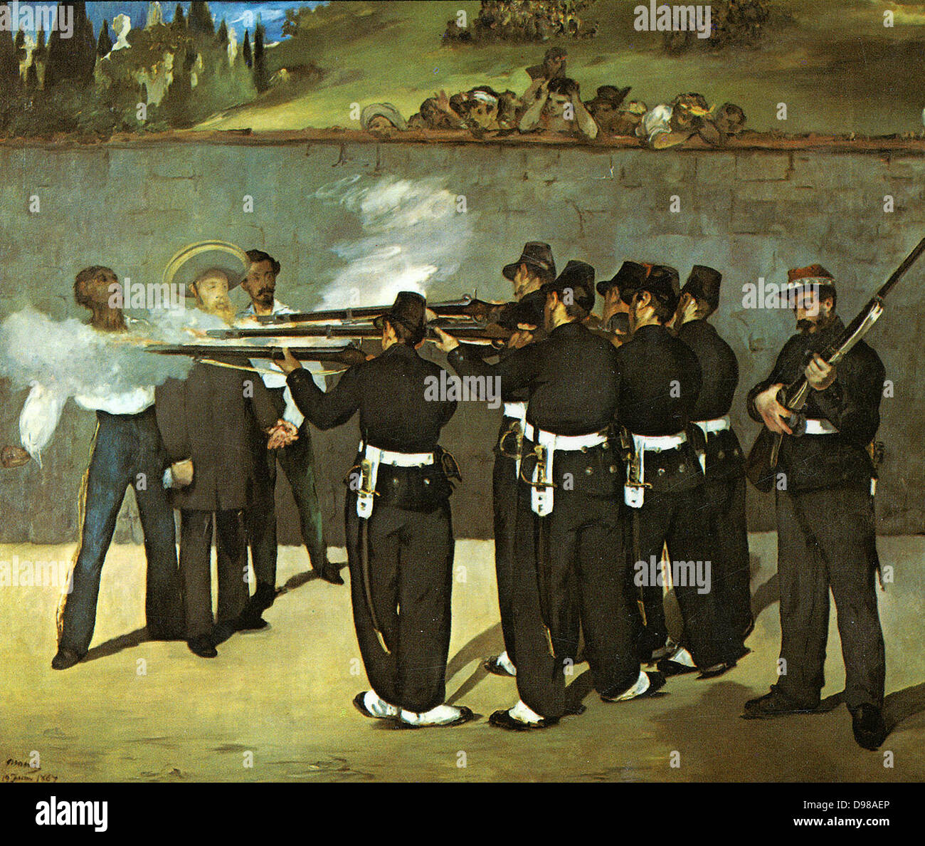 Archduke Ferdinand Maximilian von Habsburg (1832-1867) Brother of Emperor Franz Josef of Austria-Hungary. Emperor of Mexico 1862-1867    Execution of Maximilian   painting by the French artist Edouard Manet Stock Photo