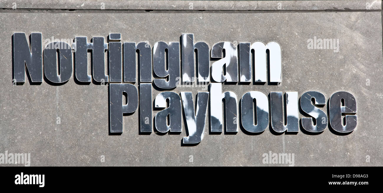 Nottingham Playhouse sign Stock Photo