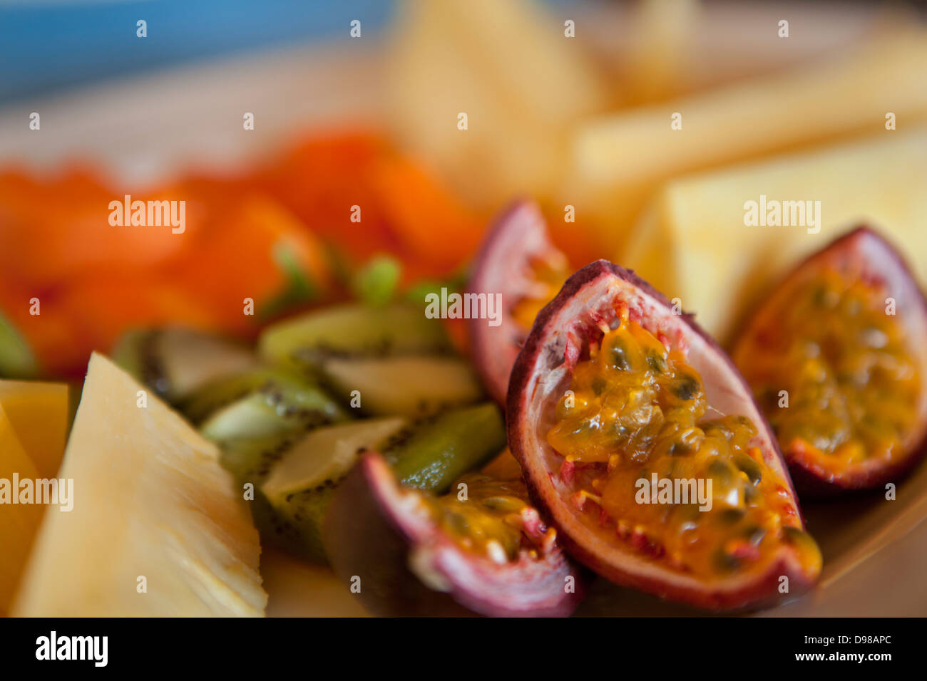 Fruit breakfast in South Africa Stock Photo