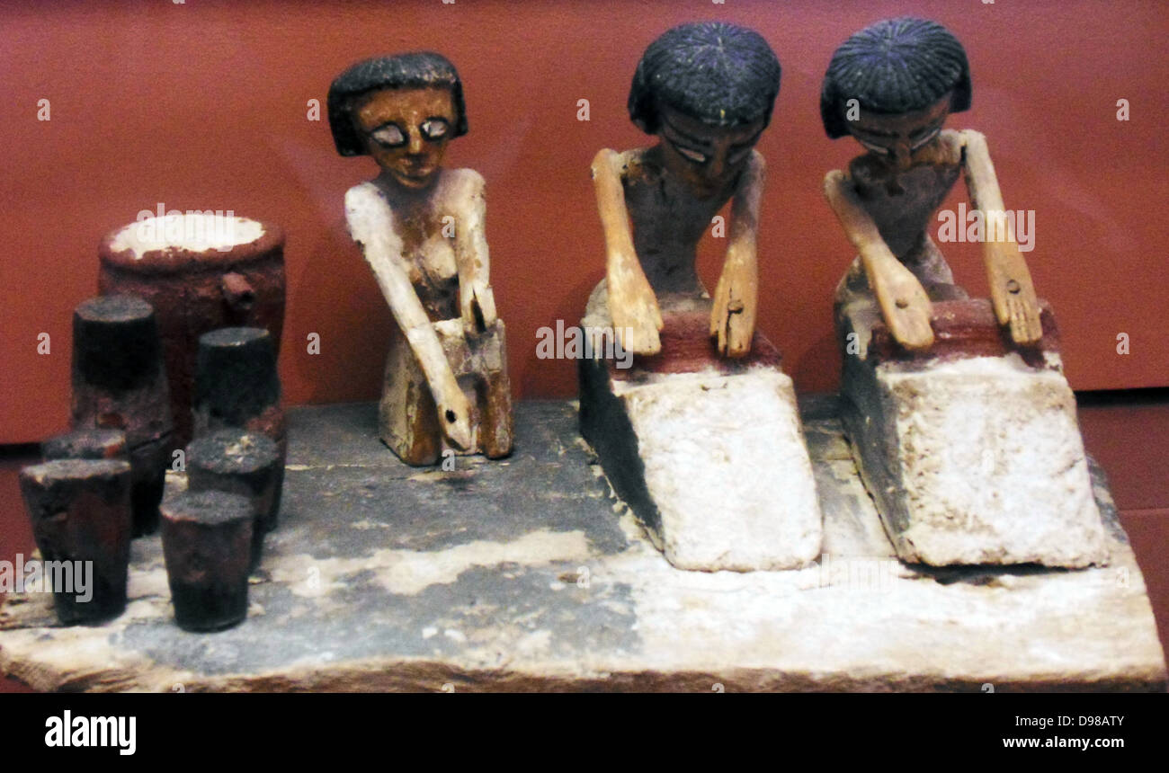 Scene in a bakery in ancient Egypt, Middle Kingdom, 20331710 BC