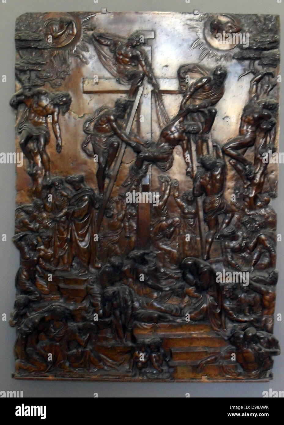 Baccio Bandinelli,  Florence, 1493 - Florence 1560.  La Descente de Croix.  Bronze Stock Photo