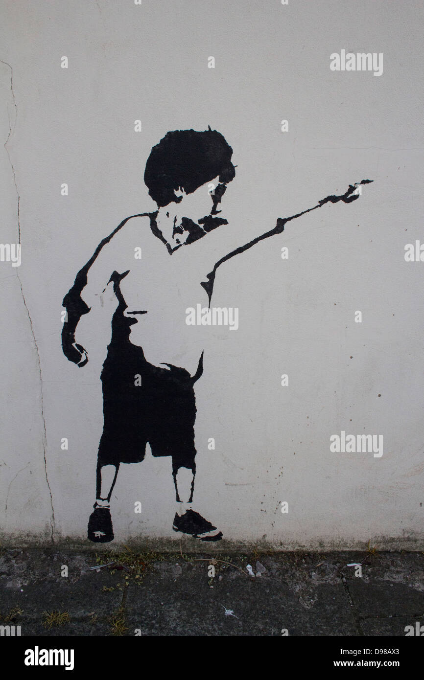 Stencil of boy hi-res stock photography and images - Alamy