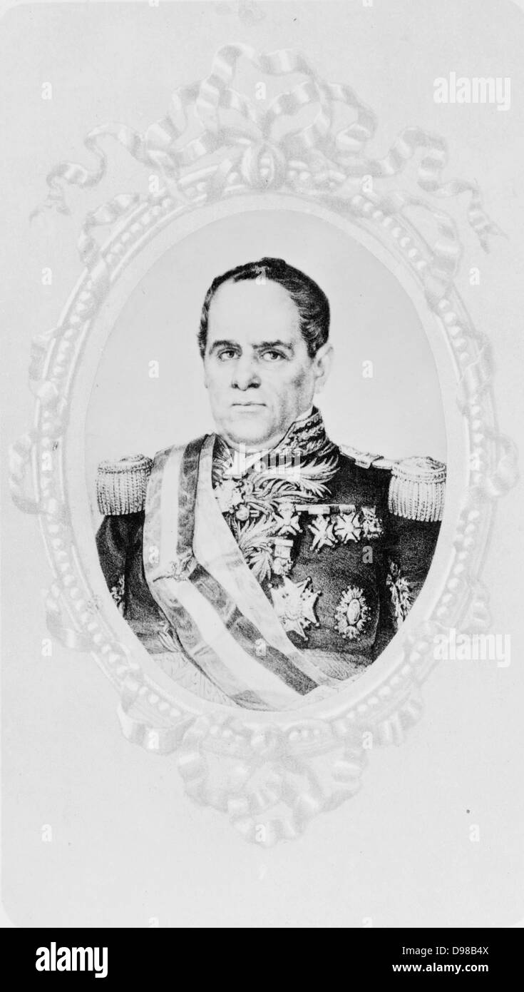 Antonio López de Santa Anna (1794-1876) Mexican soldier and political leader. In 1822 he declared his loyalty to Augustin de Iturbide and the Republican movement. President of Mexico seven non-consecutive times in 22 years beginning in 1833. Stock Photo