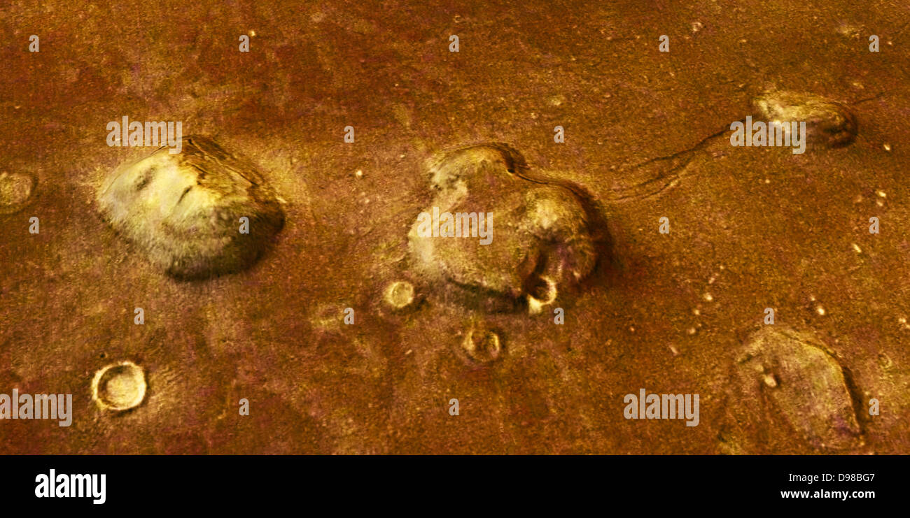 The Cydonia Region – The 'Face On Mars' view showing the so-called 'Face on Mars' - view from the south looking north. Stock Photo