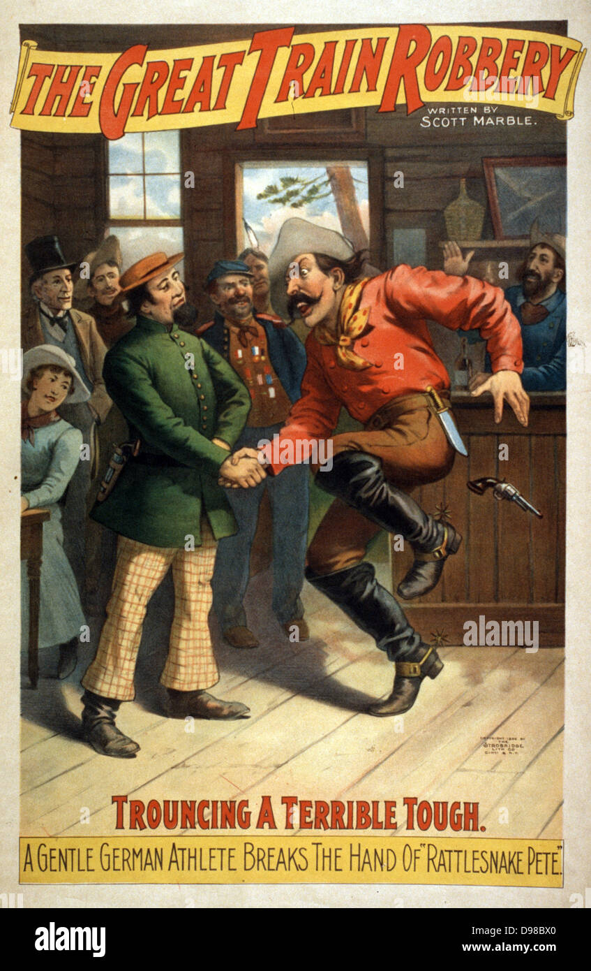 The Great Train Robbery written by Scott Marble. C1896. Stock Photo