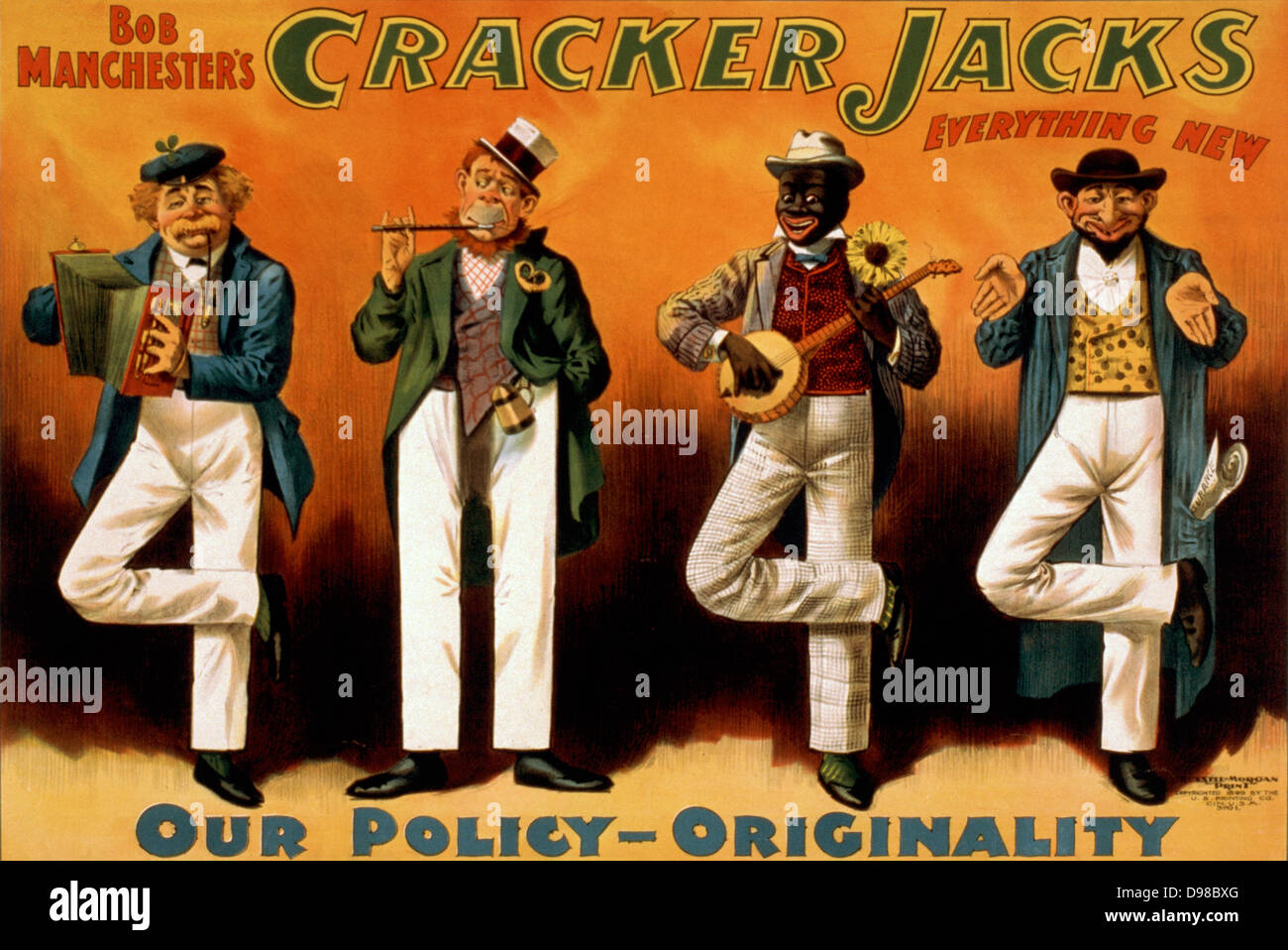 Bob Manchester's Cracker Jacks everything new c1899 Stock Photo