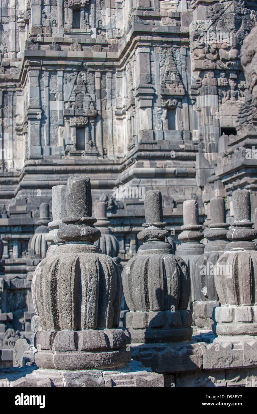 Bas-reliefs of Prambanan temple, Java, Indonesia Stock Photo